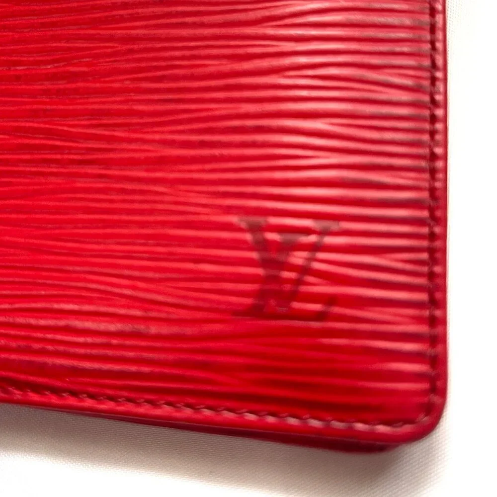 Louis Vuitton Epi Red Leather Pocket Organizer Business Card Credit Card wallet